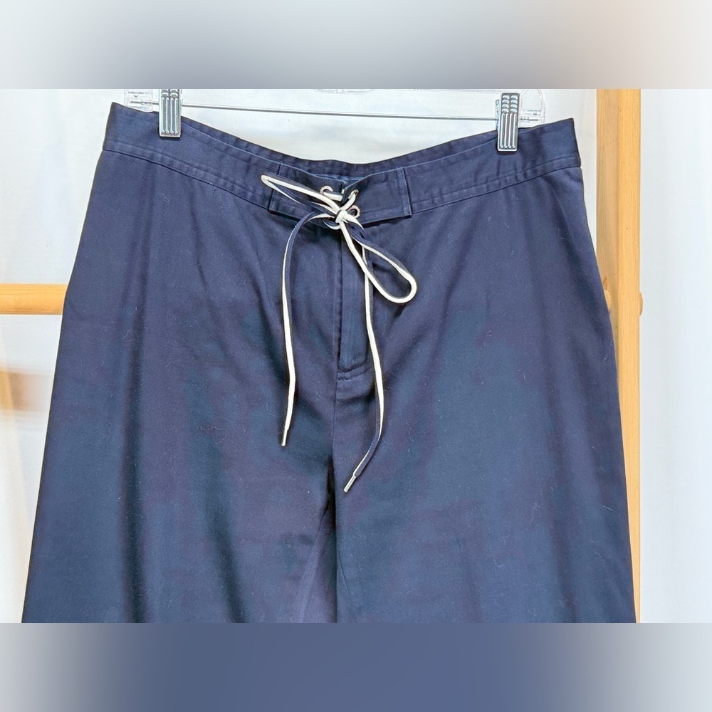 RALPH LAUREN SPORT Navy lace front wide leg Chinos size 10 - Picture 2 of 10